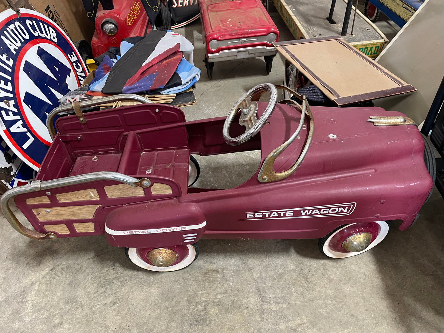 Estate Wagon Pedal Car Maroon