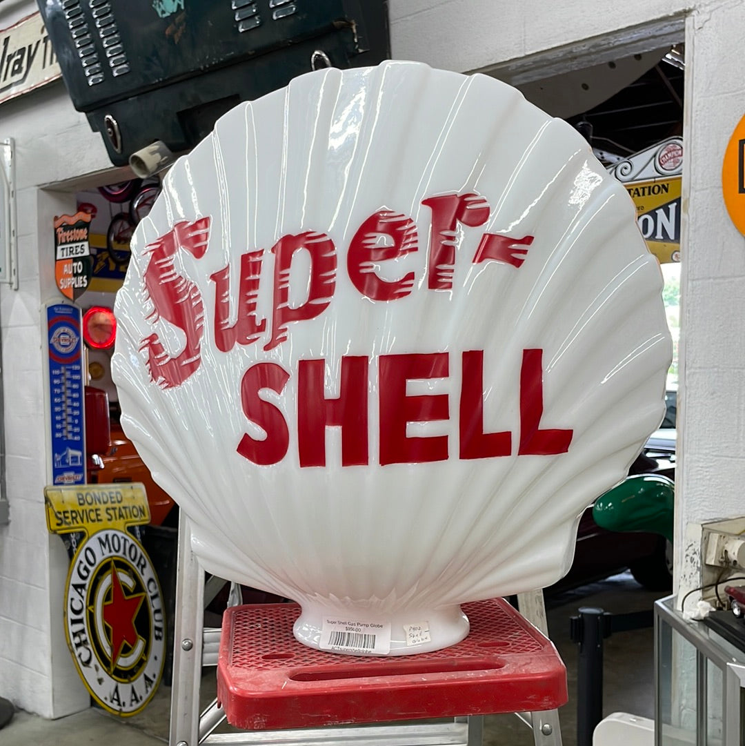 Super Shell Milk Glass Gas Pump Globe