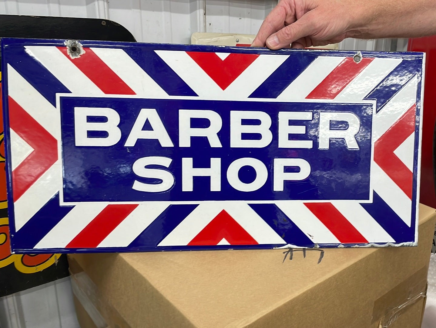 BARBER SHOP DSP Red White and Blue SIGN