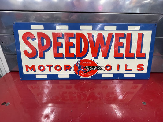 Speedwell Motor Oil Horizontal Metal Sign