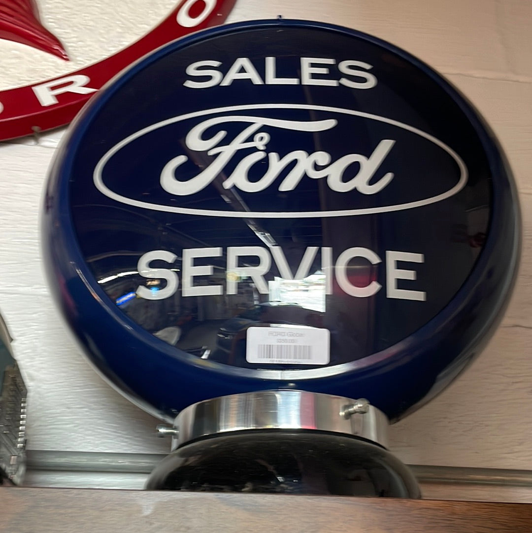 FORD Sales Service Navy Blue Glass Globe