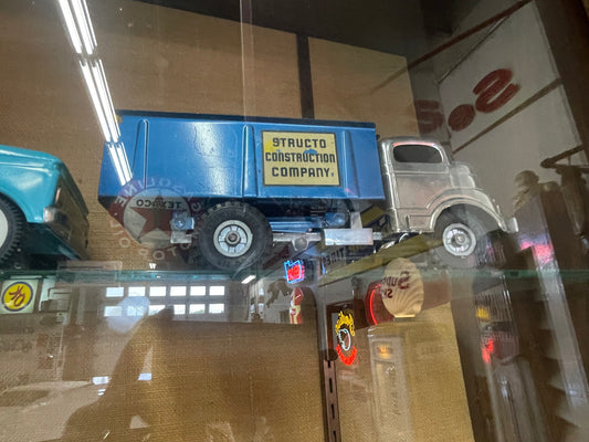 Structo Contruction Company Dump Truck Toy (silver truck - Blue trailer)