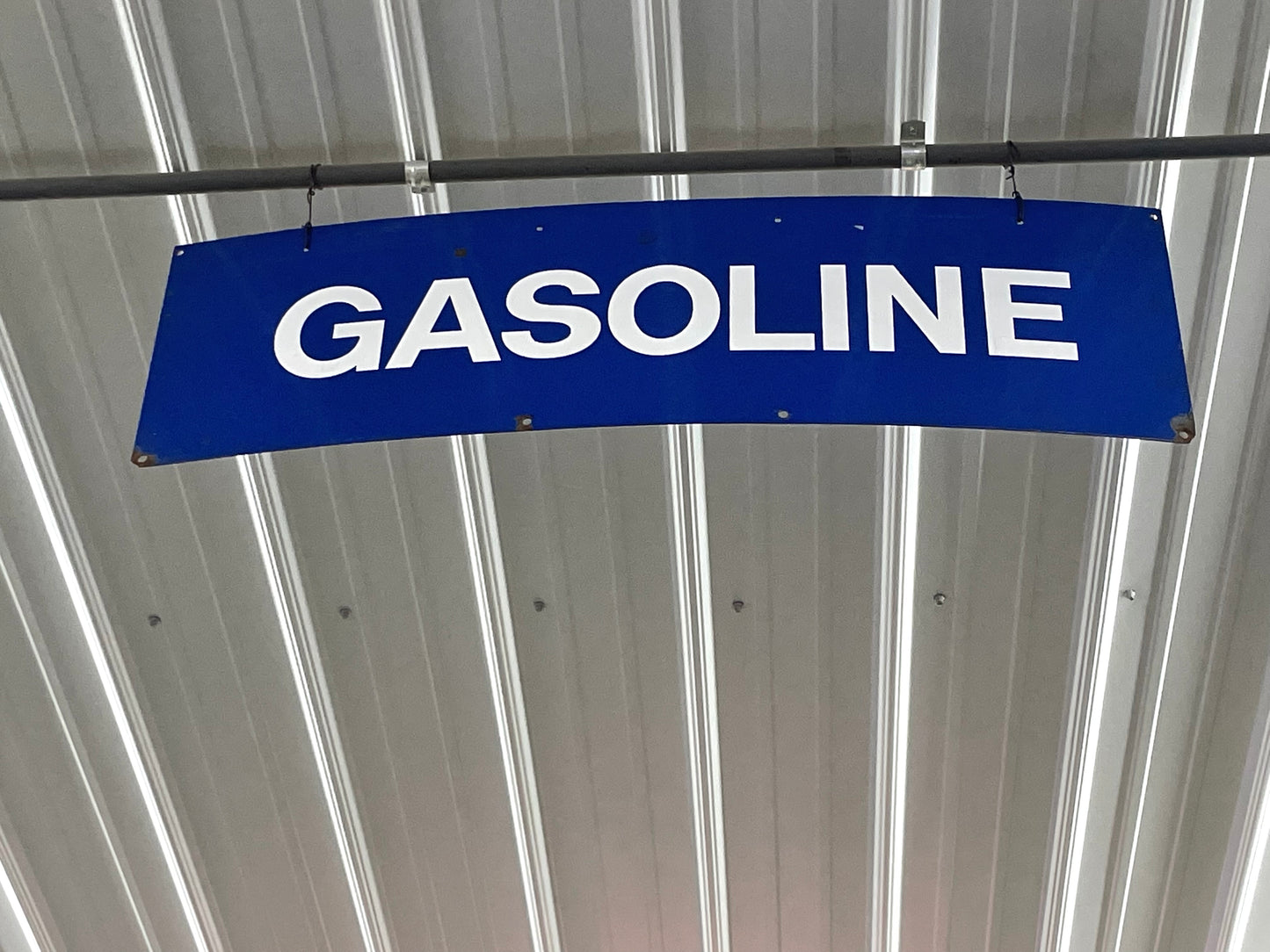 Gasoline Blue/White Banner Sign