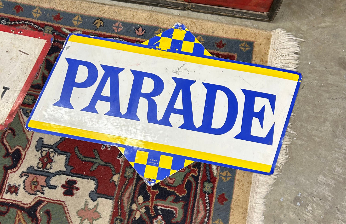 Parade Gas Station Advertising Sign Vintage DST