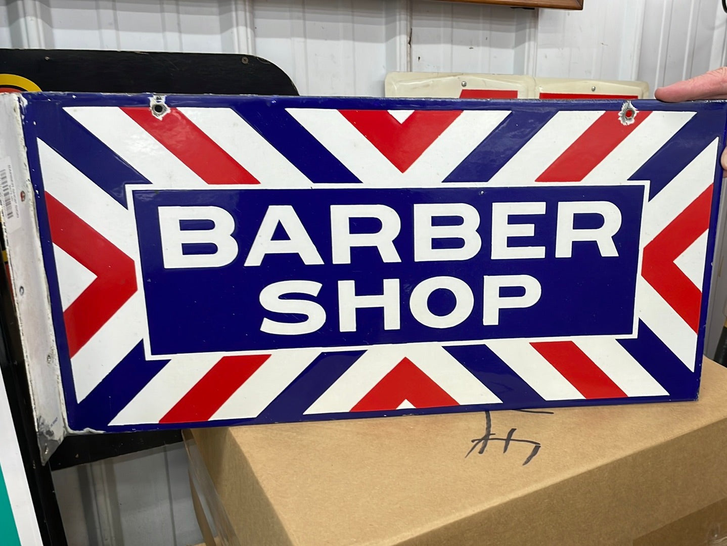 BARBER SHOP DSP Red White and Blue SIGN