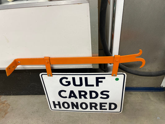 Gulf Cards Honored Sign with Hanger